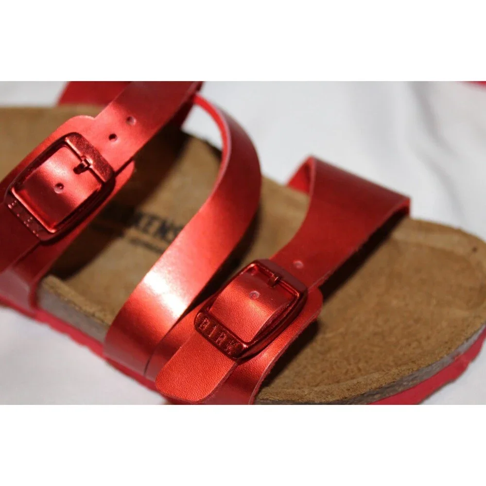 Birkenstock Leather Salina Kids Regular Metallic‎ Red EU 29 NIB US 11-11.5